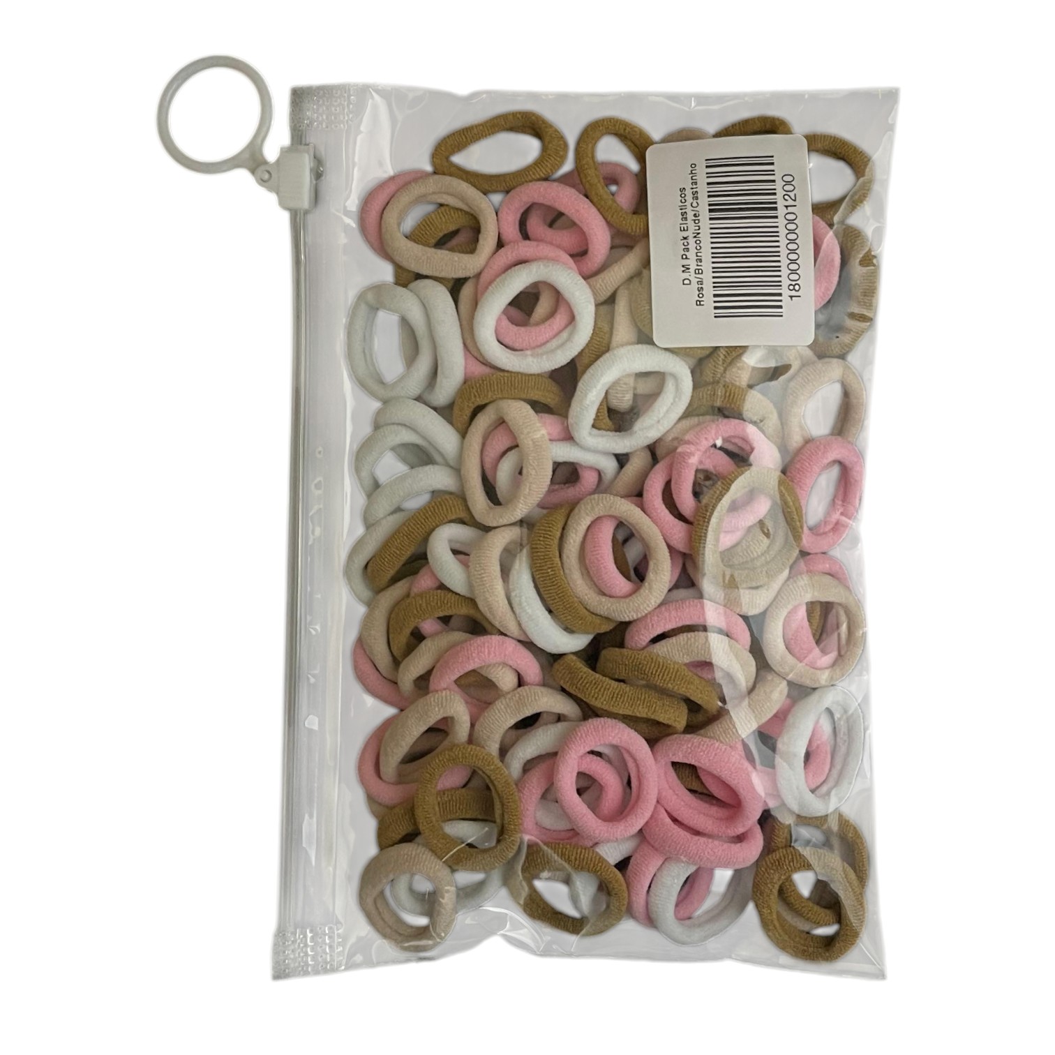 D.M Pack Elasticos Mix Rosa/Branco/Nude/Castanho