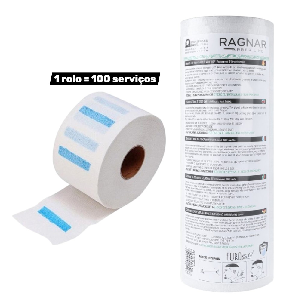 Rolo de papel pescoço 500 serviços (5 Rolos) -