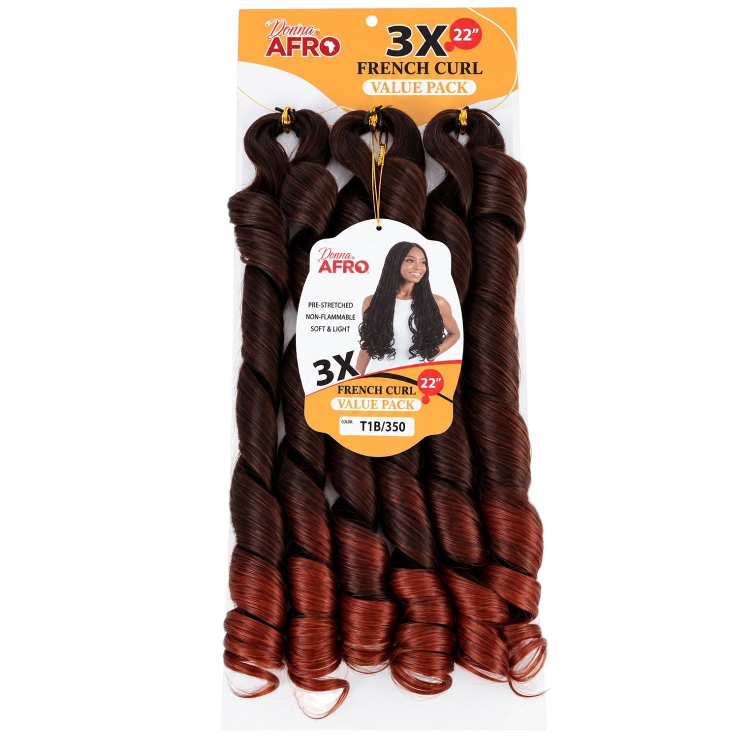 D.M  FRENCH CURL BRAID 22'' 3X T1B/350