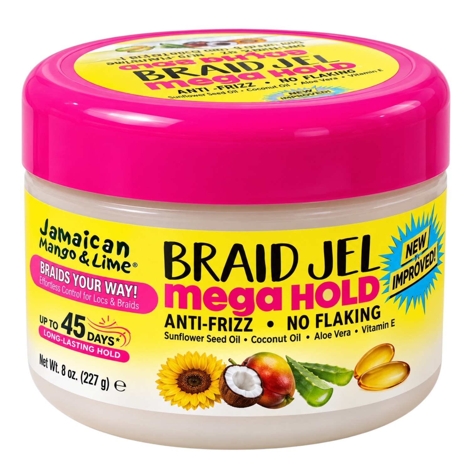 Jamaican M&L BYW E Mega Hold Braid Jel 8oz
