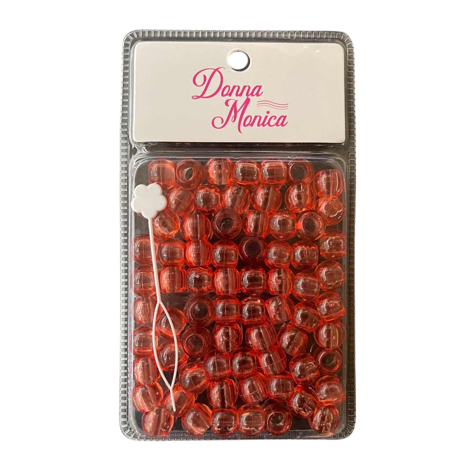 D.M Missanga Grande Vermelho/Clear - G3005