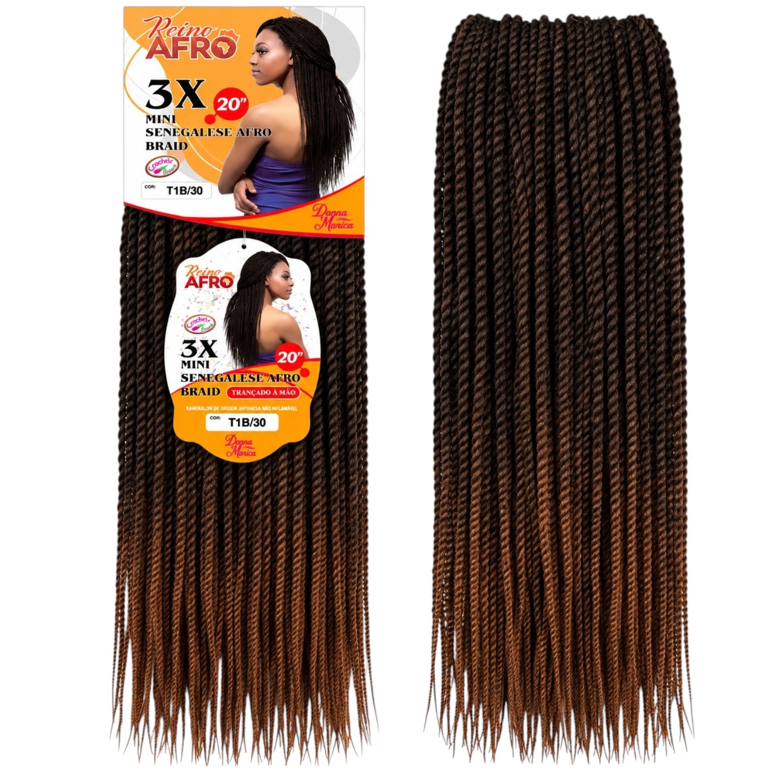 D.M Mini Senegalese Afro Braid 20'' 3x 270g - T1B/30