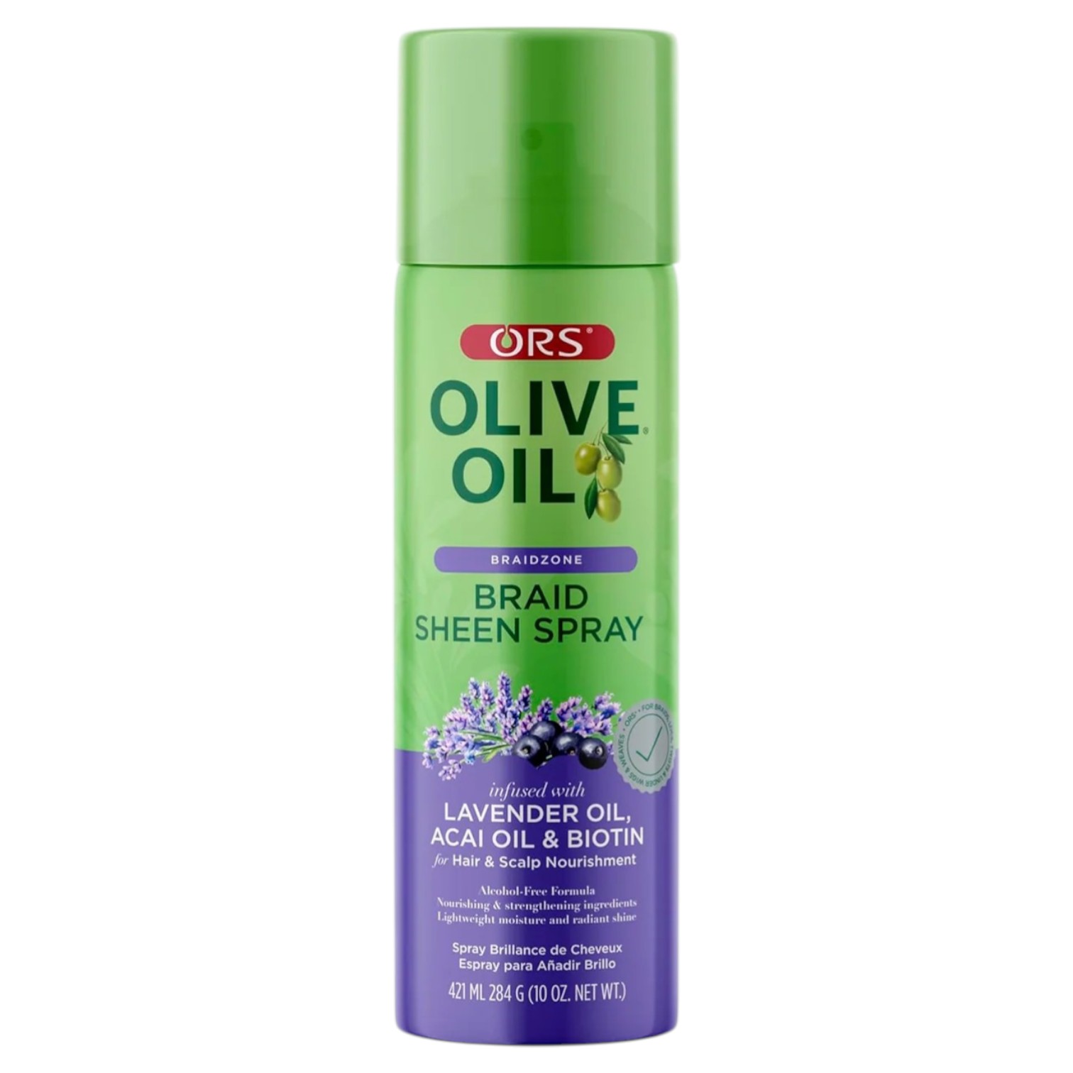 ORS Lavender Oil, Acai Oil & Biotin Braid Sheen Spray 10 oz